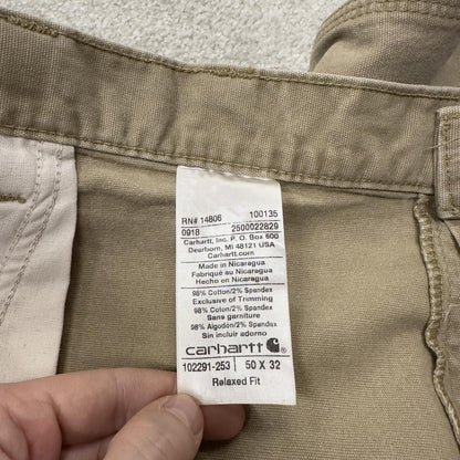 Carhartt carpenter pants y2k relaxed utility trousers tan Straight leg skater style workwear pants