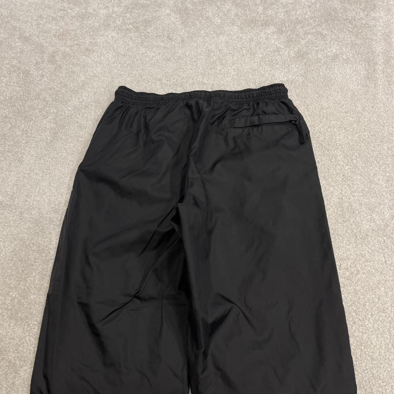 Nike tracksuit bottoms Y2K black Loose mesh lined embroidered cuffed track pants