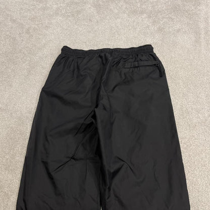 Nike tracksuit bottoms Y2K black Loose mesh lined embroidered cuffed track pants