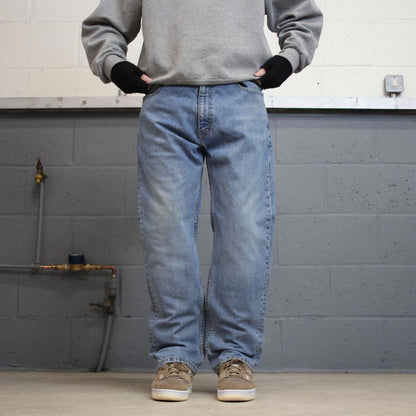 Blue Levis 505 jeans W36L29 straight leg y2k style pants red tab logo