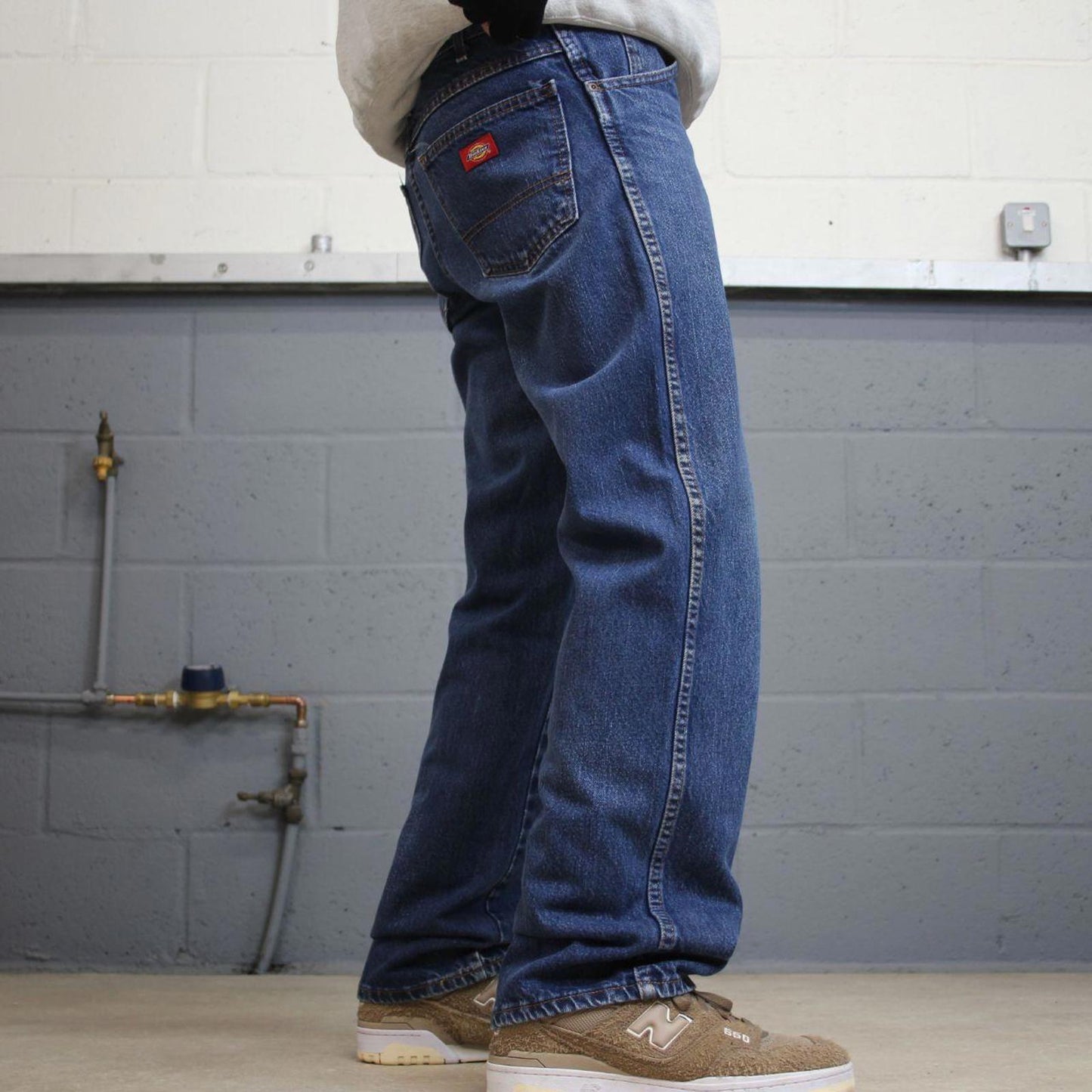 90s Dickies jeans casual workwear W32L32 loose blue 90s skate style thick denim pants streetwear