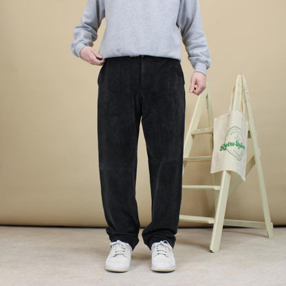 Black Chunky Corduroy Trousers 38x31 loose 90s style cords