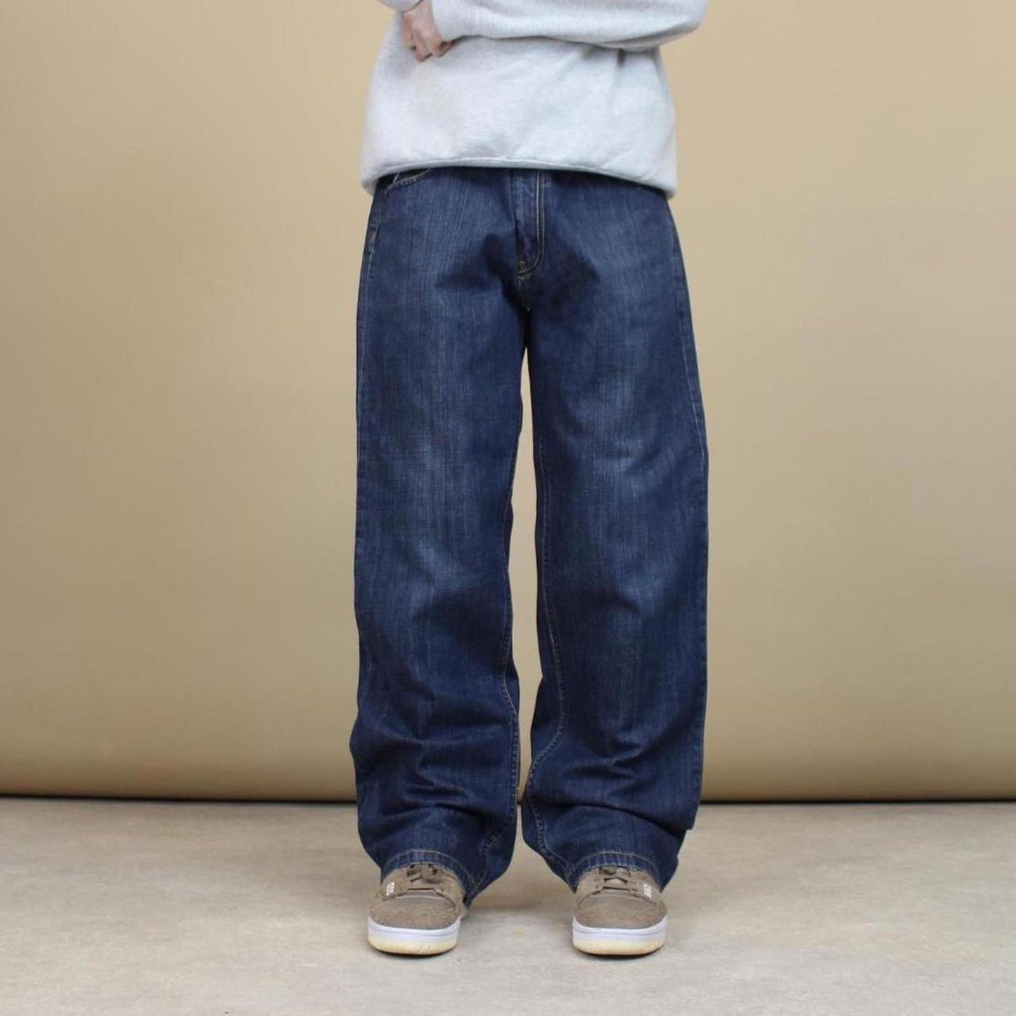 Blue embroidered Pepe jeans W36 L32 loose denim hip hop style stitch design jeans