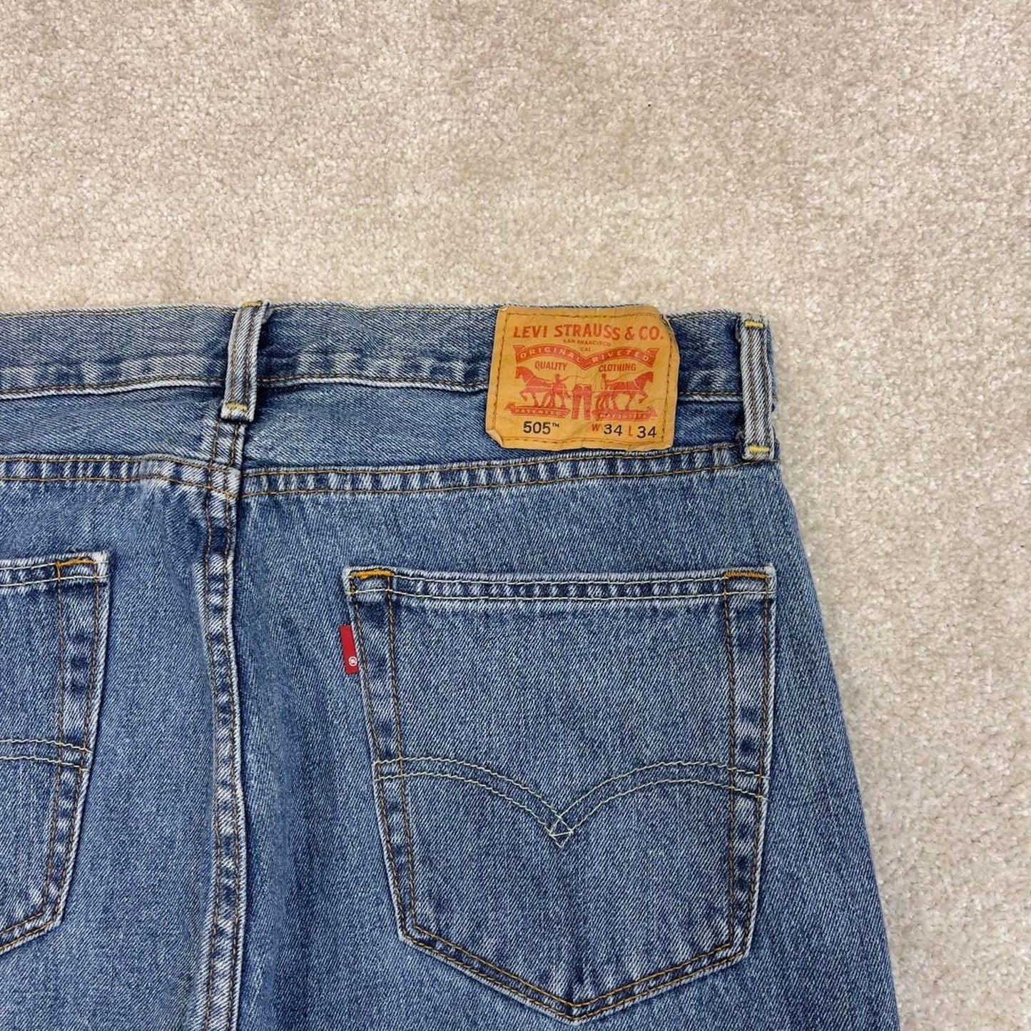 Blue Levis 505 jeans W34L34 y2k 90s style 5 pocket denim pants straight fit