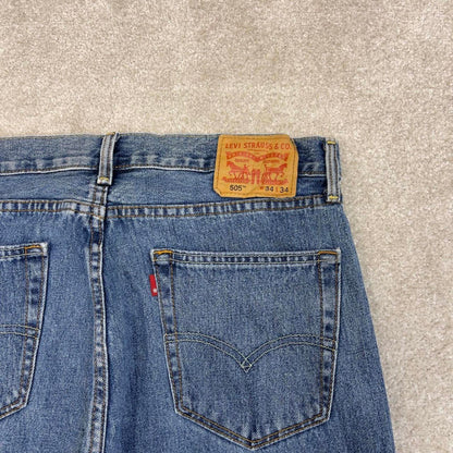 Blue Levis 505 jeans W34L34 y2k 90s style 5 pocket denim pants straight fit