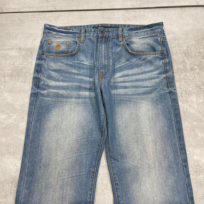 Blue embroidered Rocawear jeans W36L32 y2k style denim rap skate