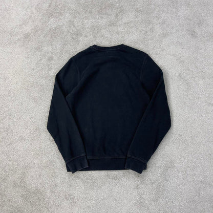 Black Nike sweatshirt Small mens pullover y2k 90s style jumper embroidered Swoosh logo