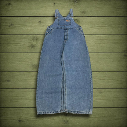 Empyre baggy denim dungarees y2k blue overalls Loose embroidered dungarees adjustable straps