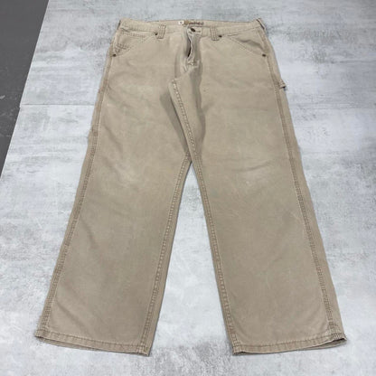 Baggy Lee carpenter pants W38L30 Loose wide leg cargo pants 90s style beige