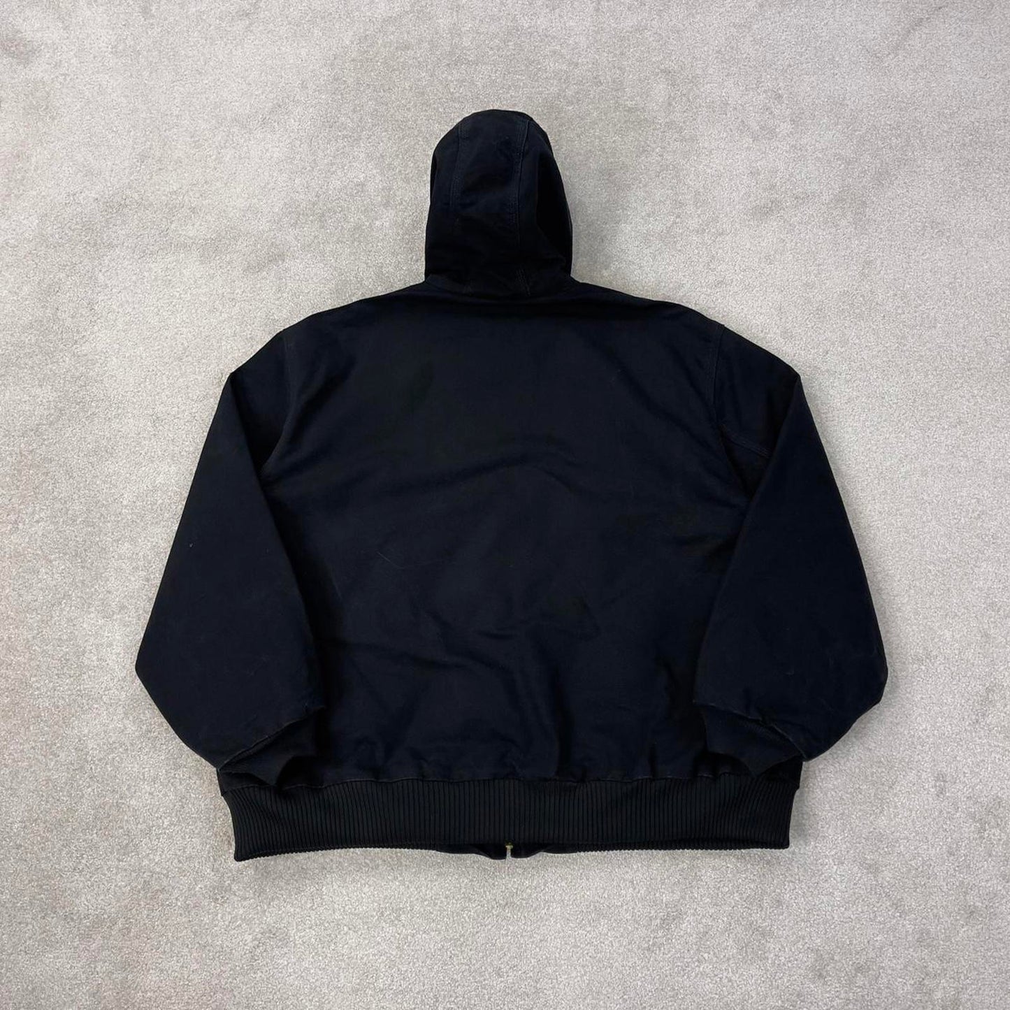 Black Carhartt hooded active jacket 3XL canvas bomber American