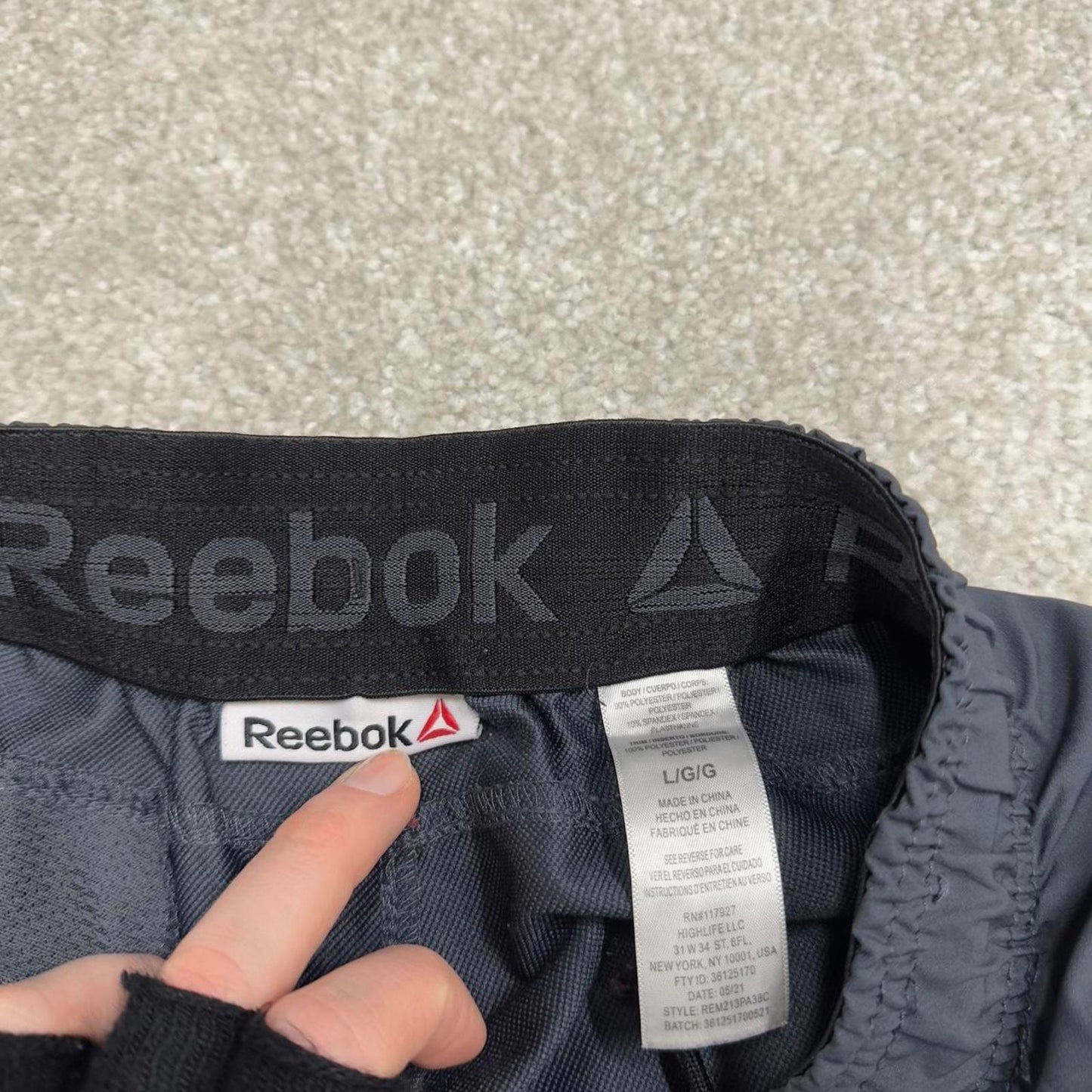 00s Reebok tracksuit bottoms grey Large loose y2k style joggers track pants trackies