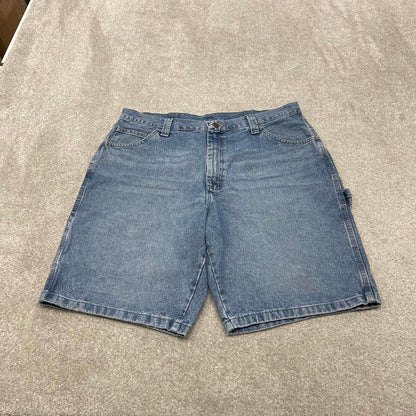 Y2k baggy Wrangler carpenter shorts skater style blue Denim wide leg summer festival jorts