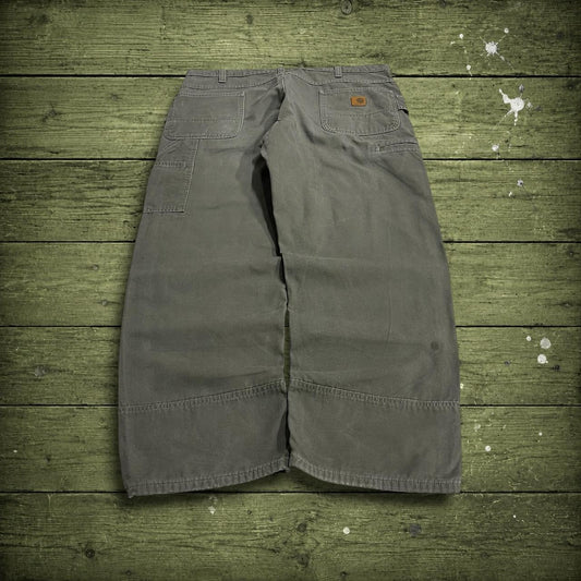 Carhartt double knee carpenter jeans Y2K green Loose fit baggy cargo utility pants wide leg