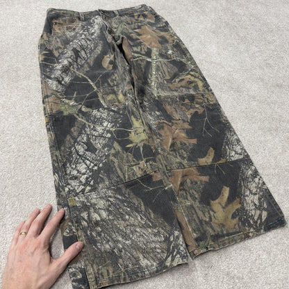 Wrangler camo jeans double knees y2k khaki Loose straight leg Realtree camouflage pants