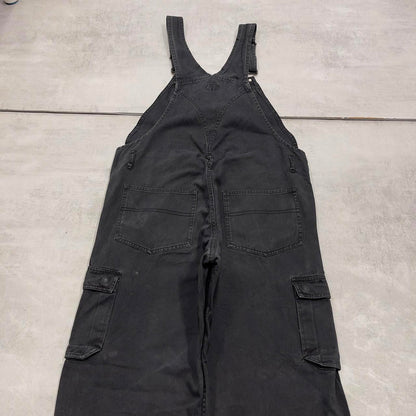 Vintage baggy black Rocky dungarees W36L32 black womens overalls