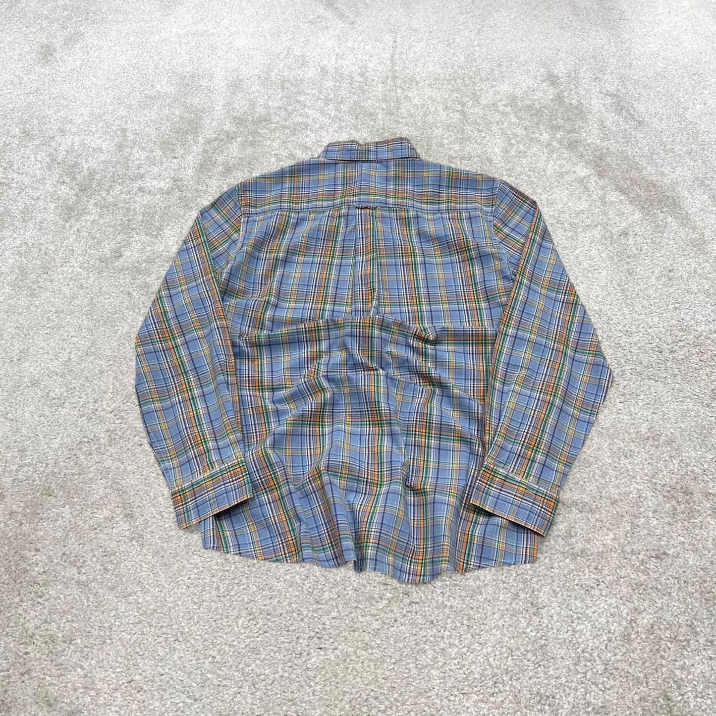 Chaps checkered shirt blue casual M men's long sleeve button up autumn y2k style