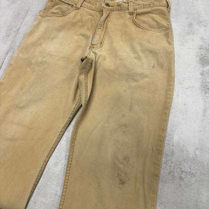 Mens Carhartt carpenter pants W36 L32 tan relaxed 90s style cargos