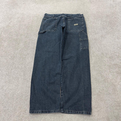Wrangler carpenter jeans y2k blue loose leg denim Loose leg skater 2000s style cargo pants