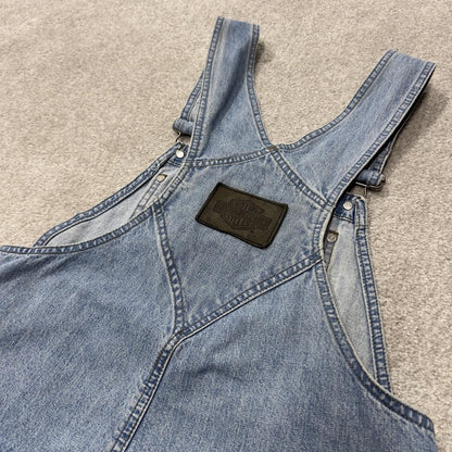 Harley Davidson dungarees denim overalls blue Vintage workwear bib & brace utility