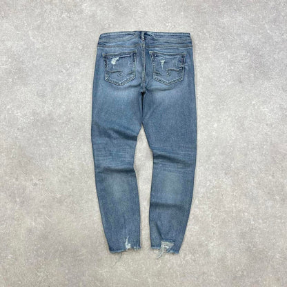 Blue embroidered Silver jeans W30L30 Skinny denim skate jeans embroidered designs