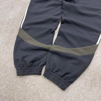 Vintage y2k Adidas tracksuit bottoms grey Loose cuffed drawstring track pants side stripes