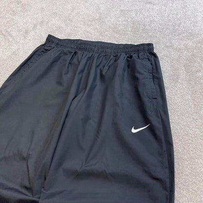 Grey Nike trackies XL loose y2k style joggers print Swoosh logo gym wear track pants