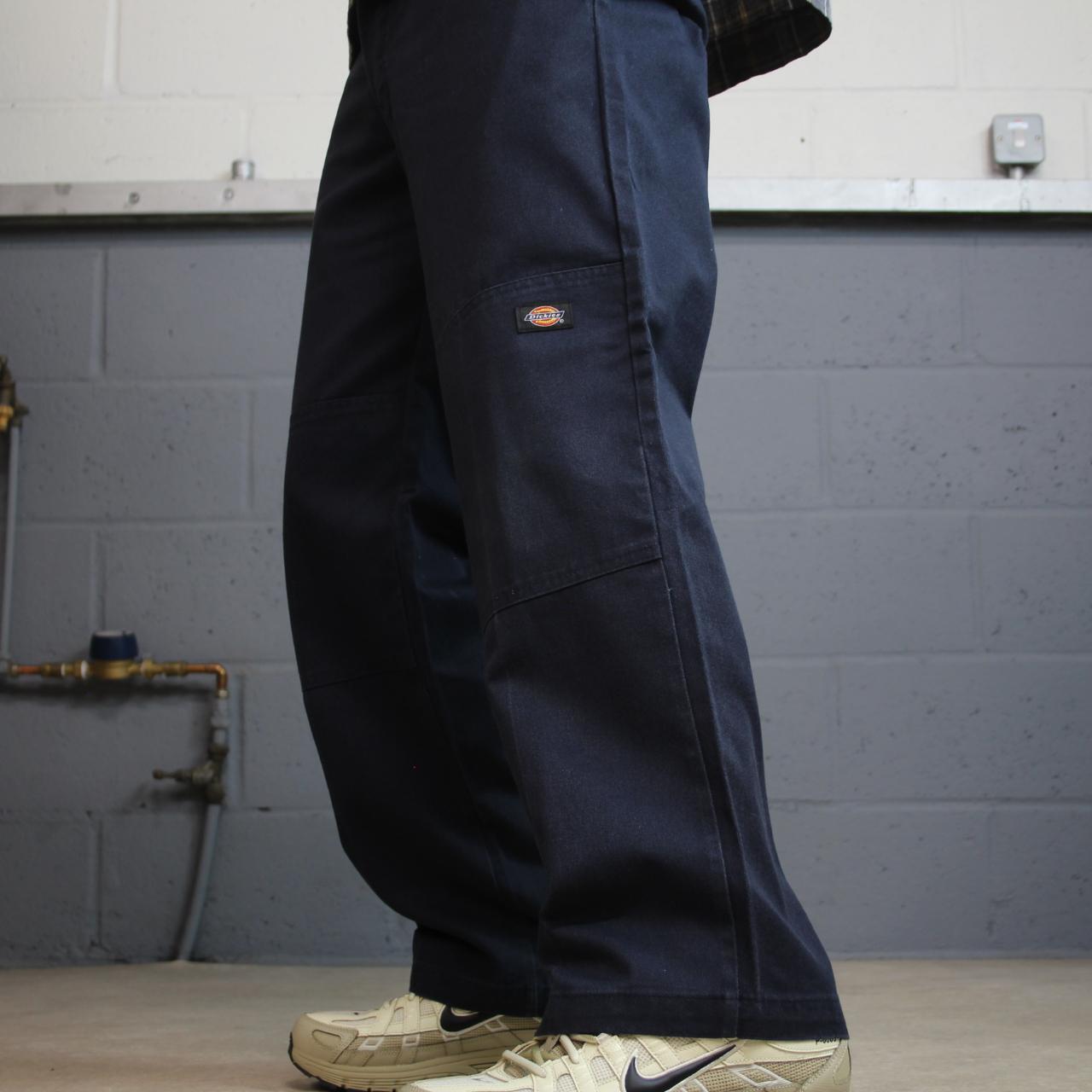 Dickies baggy double knee pants navy W32L30 Wide leg chino skate style cargo work trousers