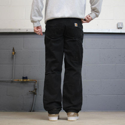 Y2K vintage carhartt carpenter pants black Relaxed fit canvasy skate style workwear cargo pants