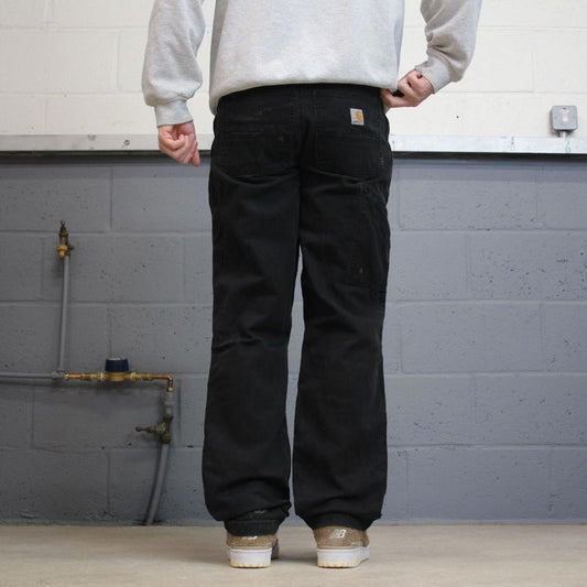 Y2K vintage carhartt carpenter pants black Relaxed fit canvasy skate style workwear cargo pants