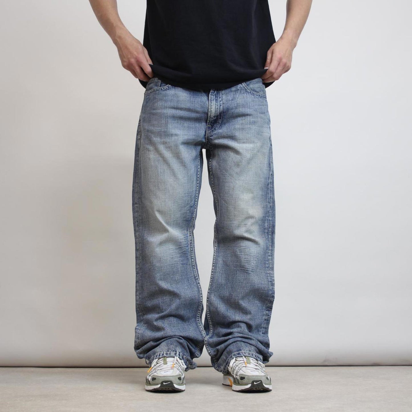 Mens Loose Express jeans W38 L34 blue bootcut Y2K style hip hop
