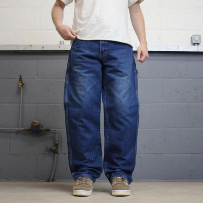 Baggy Dickies carpenter jeans W34L32 90s skate style blue thick denim cargos