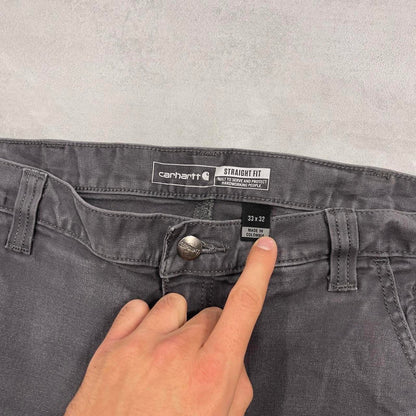 Mens Carhartt pants W33 L32 grey straight leg 90s style canvasy skater pants
