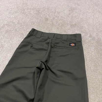 Y2k skater style Dickies work pants green Chino workwear trousers straight leg