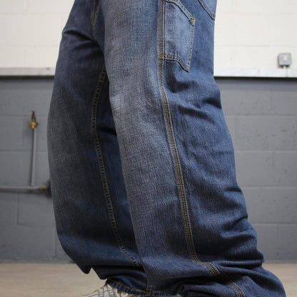 Blue baggy Levis carpenter jeans W38L30 loose skater thick denim 90s style cargos red tab logo