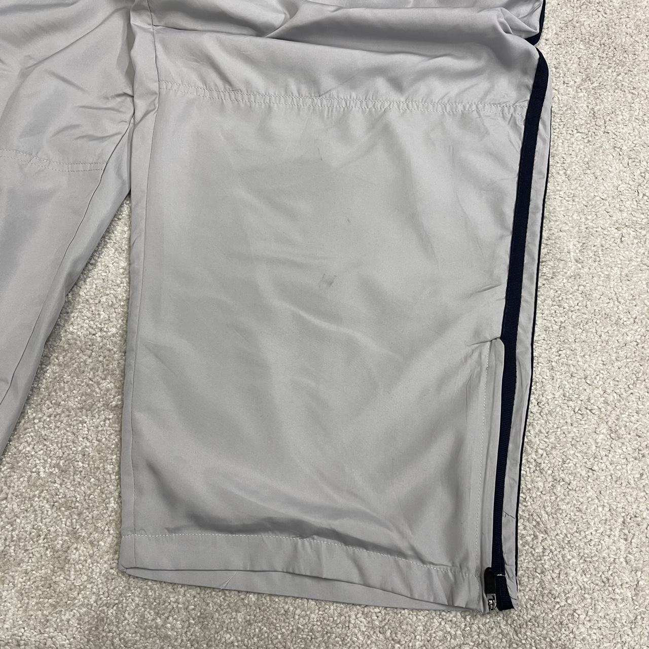 Y2K Starter baggy tracksuit bottoms wide leg grey track pants with soft lining embroidered logo