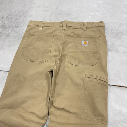 Tan Carhartt carpenter pants W36L28 relaxed 90s style skater loose leg cargos patch logo