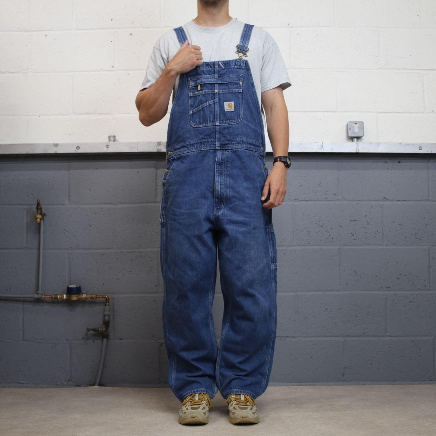 Carhartt denim Dungarees loose fit overalls blue Farmer workwear bib & brace utility