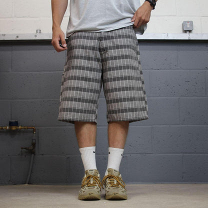 Dickies baggy checkered shorts carpenter grey Chino check surf shorts long leg festival