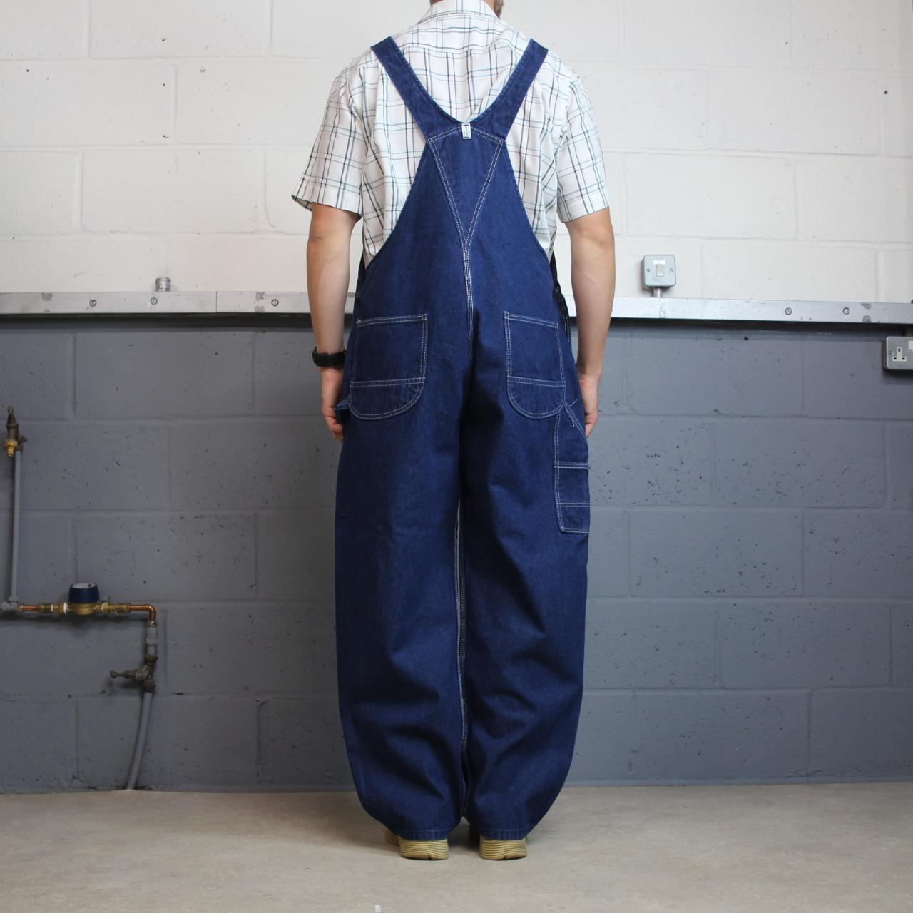 Vintage baggy denim Dungarees loose y2k blue Key workwear bib & brace overalls utility