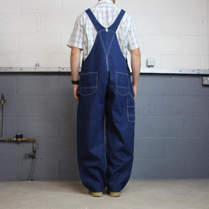 Vintage baggy denim Dungarees loose y2k blue Key workwear bib & brace overalls utility