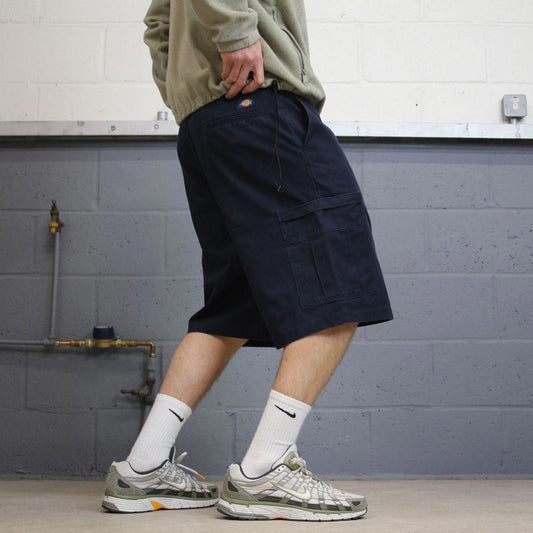 Y2k baggy Dickies cargo shorts skater style navy Loose wide leg chino summer festival shorts