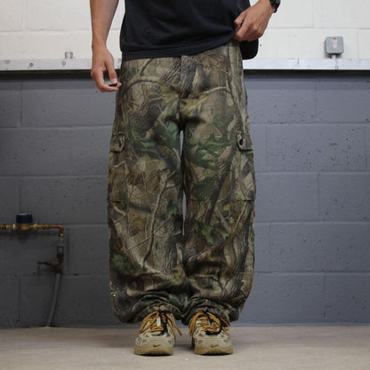 Liberty baggy camo cargo pants khaki Loose leg camouflage Y2K hunting style trousers