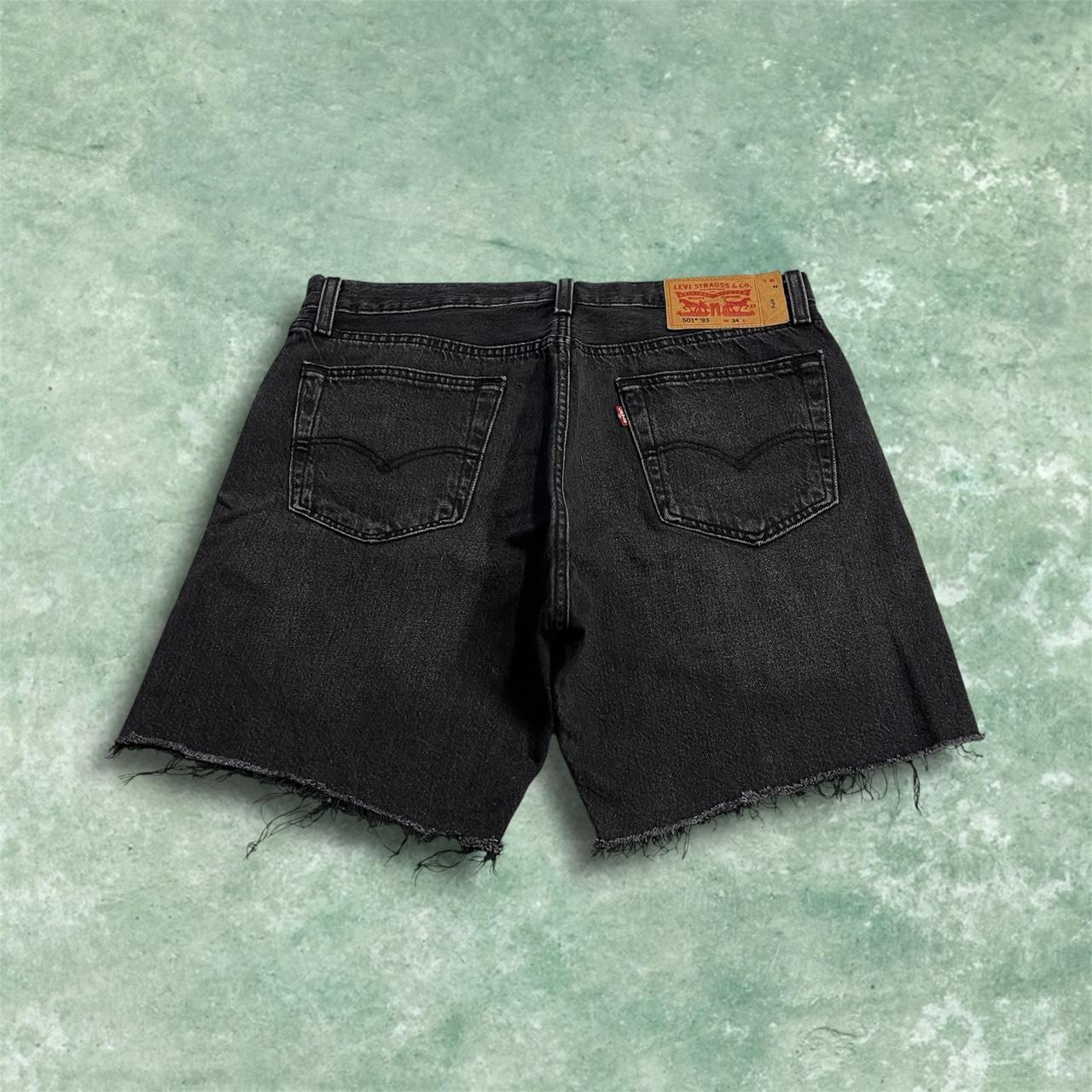 Levi’s 501 Black denim shorts Y2K Cut denim summer festival jean shorts frayed