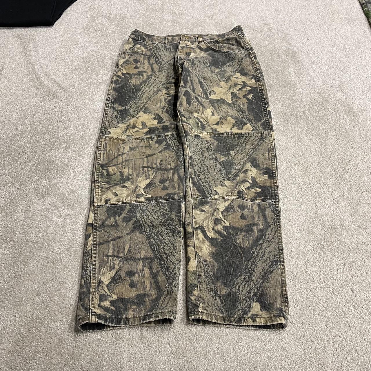 Wrangler camo jeans double knees y2k khaki Loose straight leg Realtree camouflage pants