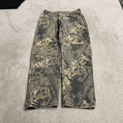Wrangler camo jeans double knees y2k khaki Loose straight leg Realtree camouflage pants