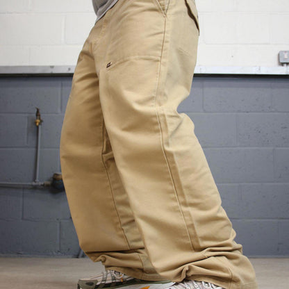 Baggy State Property jeans W36 L32 tan wide leg 90s style skater jeans