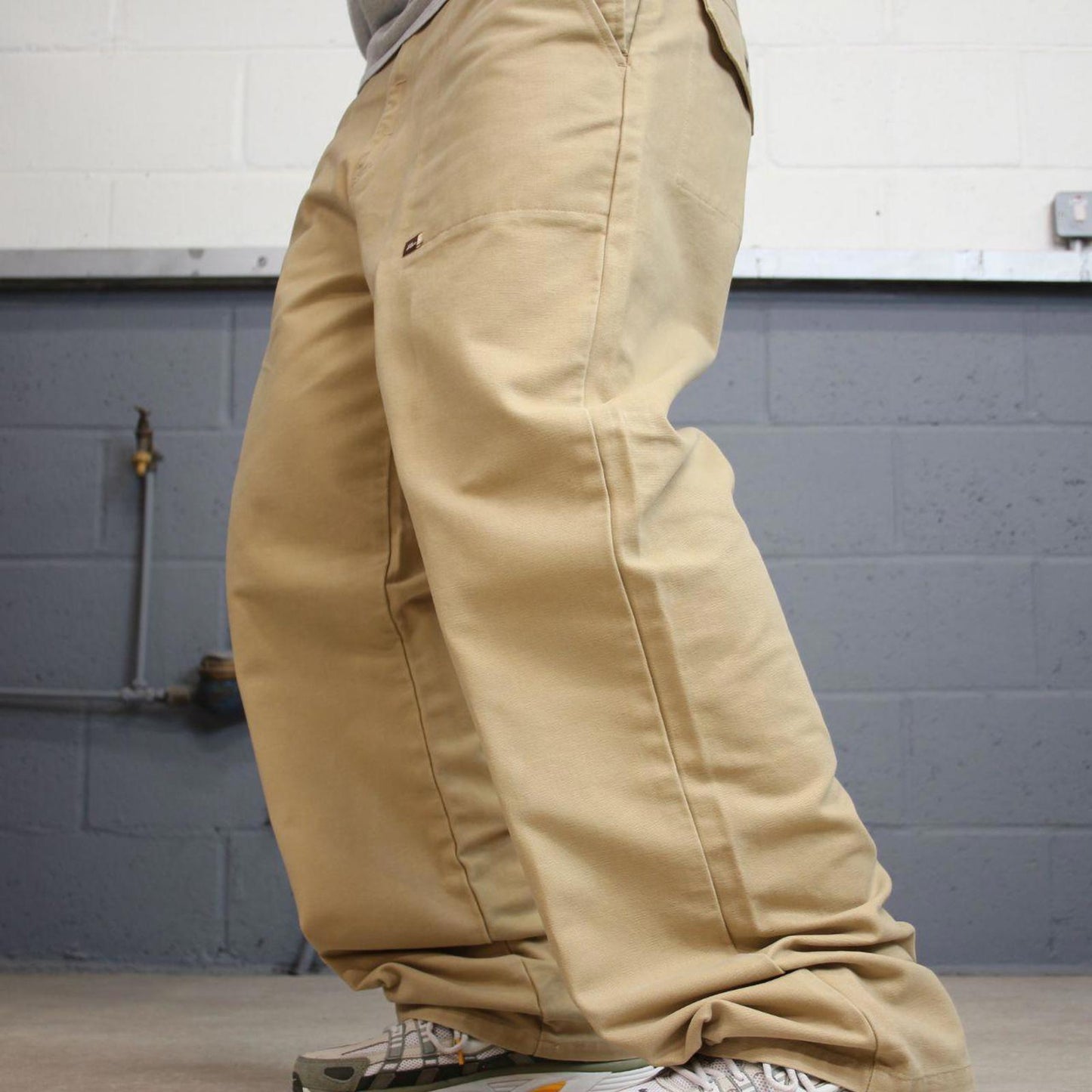 Y2K baggy jeans State Property W36L32 tan wide leg 90s skater style jeans casual streetwear autumn