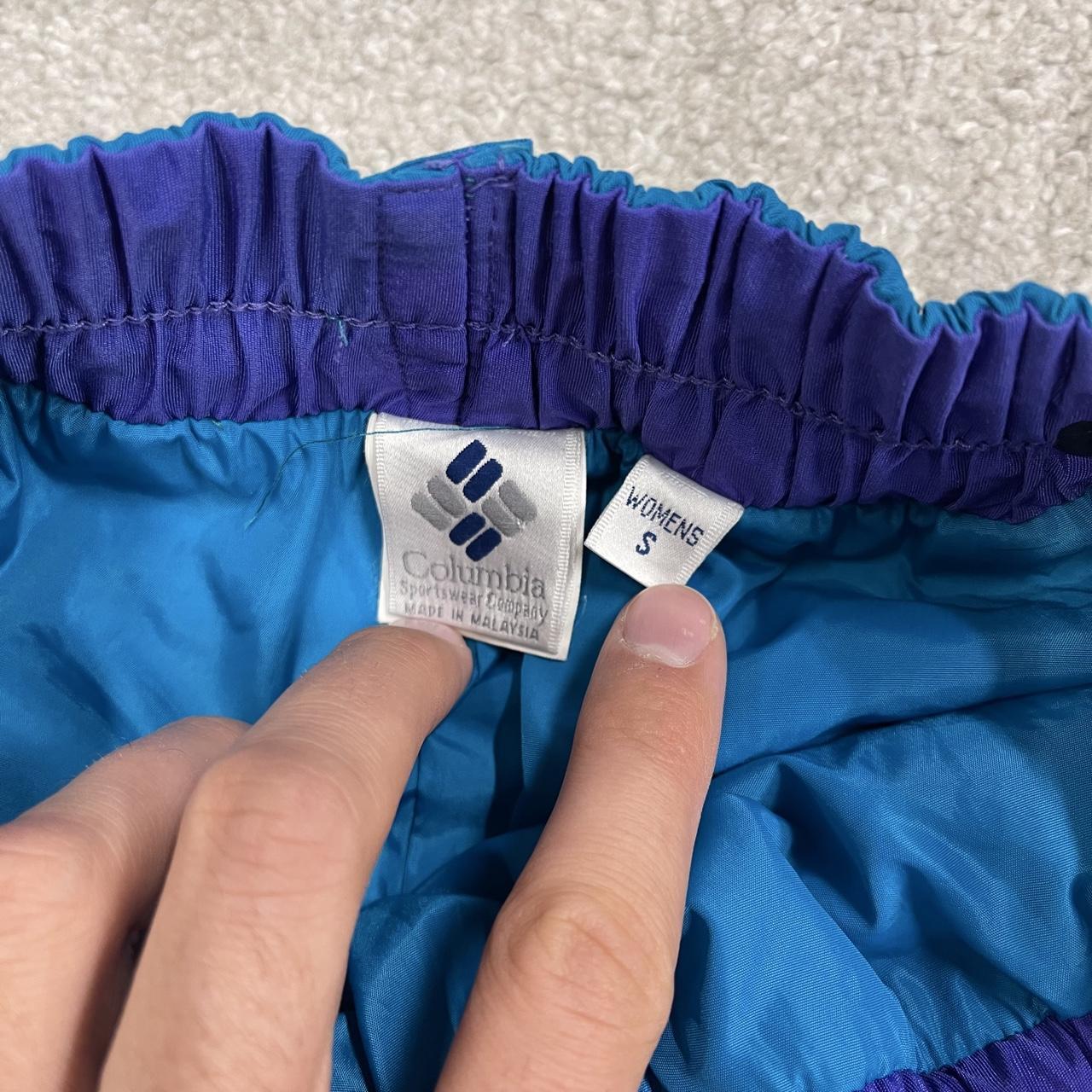 Columbia waterproof pants women's y2k blue insulated technical snow trousers