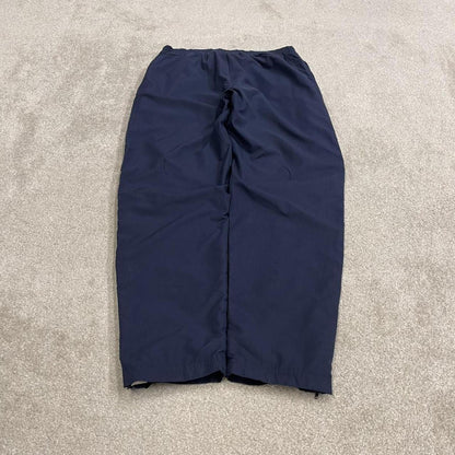 Vintage Reebok tracksuit bottoms loose navy Floaty embroidered mesh lined track pants