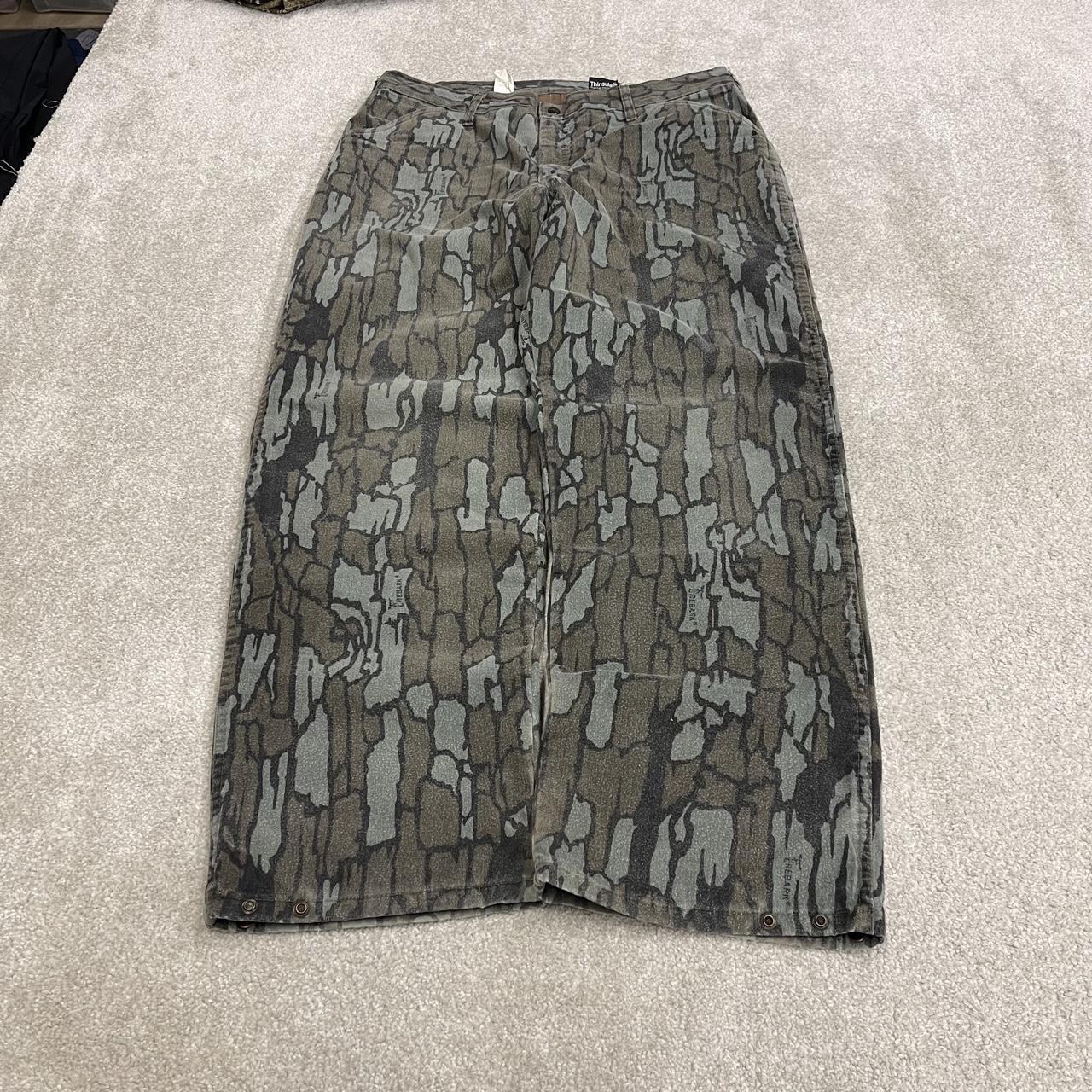 Vintage Duxbak baggy camo pants grey brown Wide leg Thinsulate insulated Trebark camouflage trousers